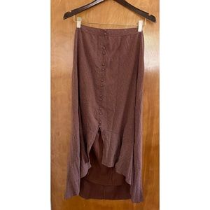 Abercrombie Button-Through Ruffle Midi Skirt